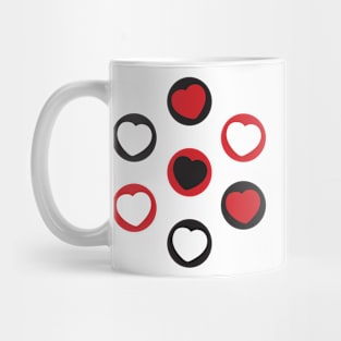 All Heart - Black, white, red heart seamless pattern Mug